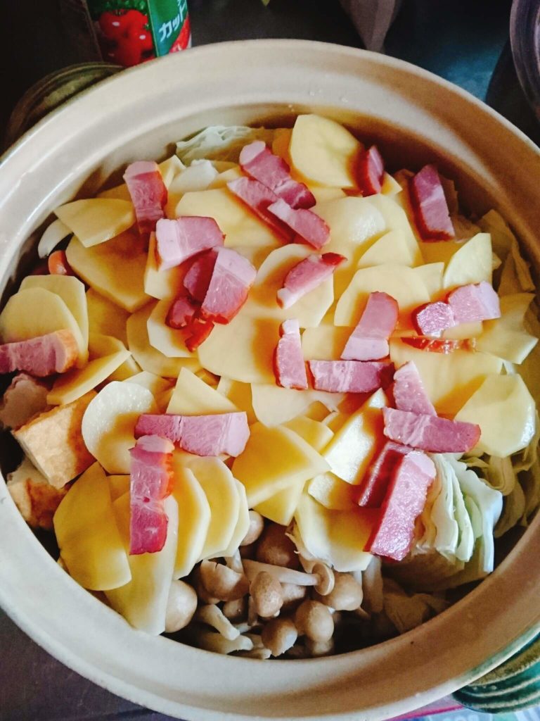鍋野菜ウインナーベーコン